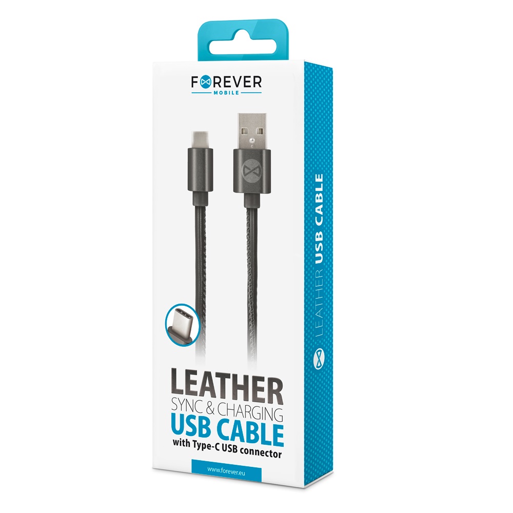 Kabel Forever USB typ-C sk�ra czarny 1m 2A / 2