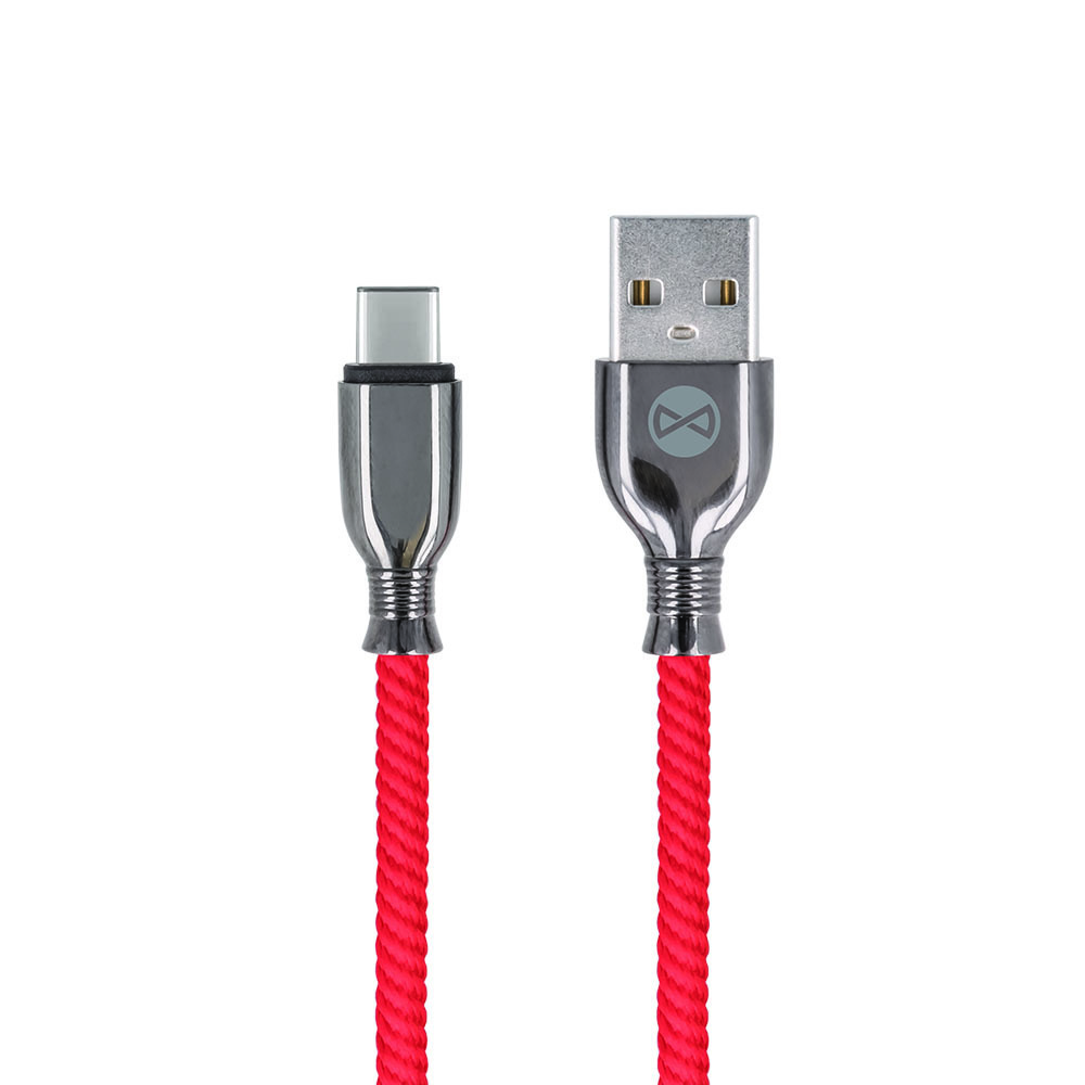 Kabel Forever USB typ-C Tornado czerwony 1m 3A