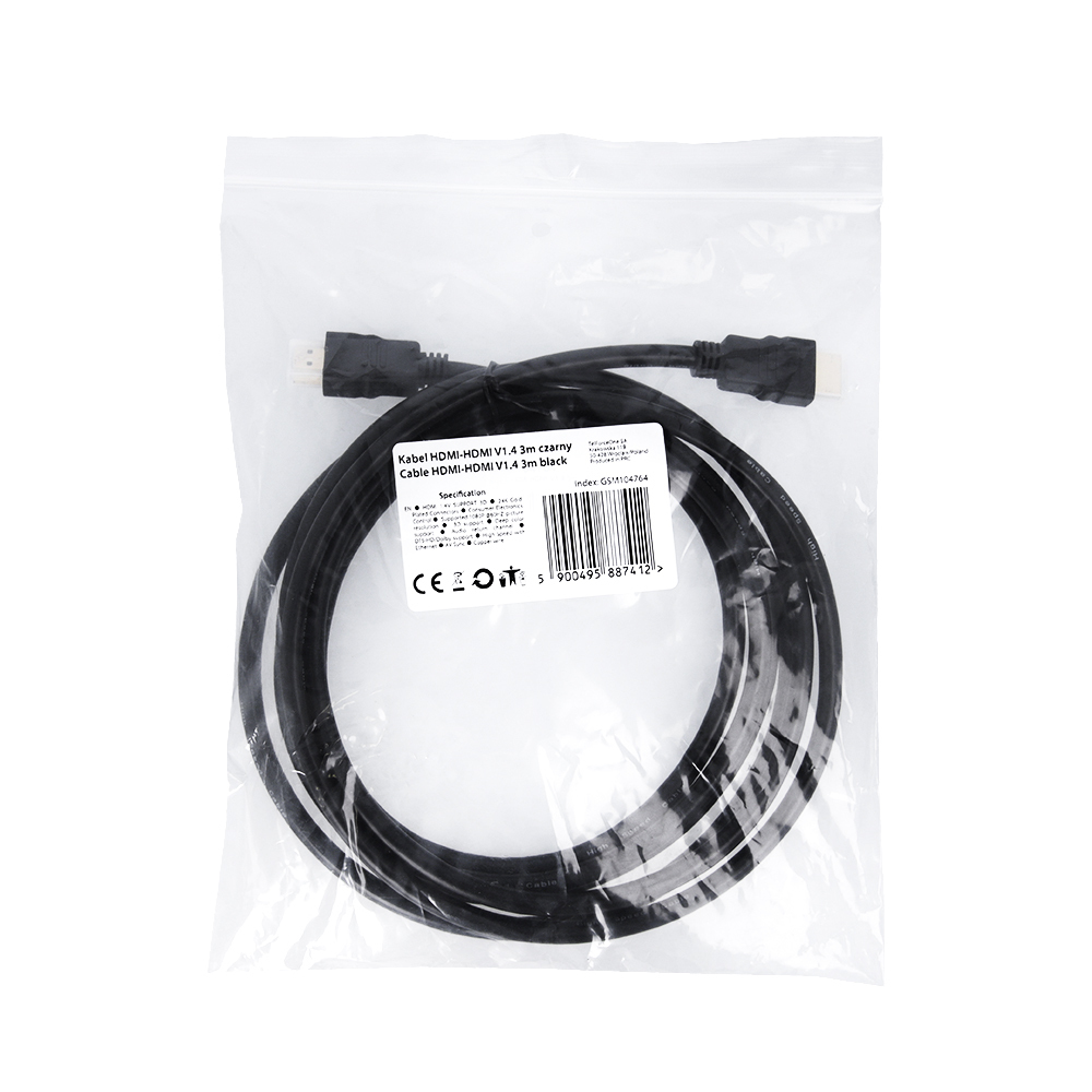 Kabel HDMI-HDMI V1.4 3m czarny / 2
