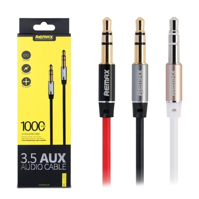 KABEL JACK-JACK 3,5mm 1M REMAX czarny / 3