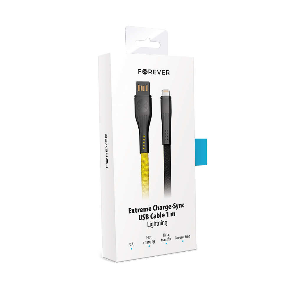 Kabel lightning Extreme 3A 1m czarno-��ty Core / 5