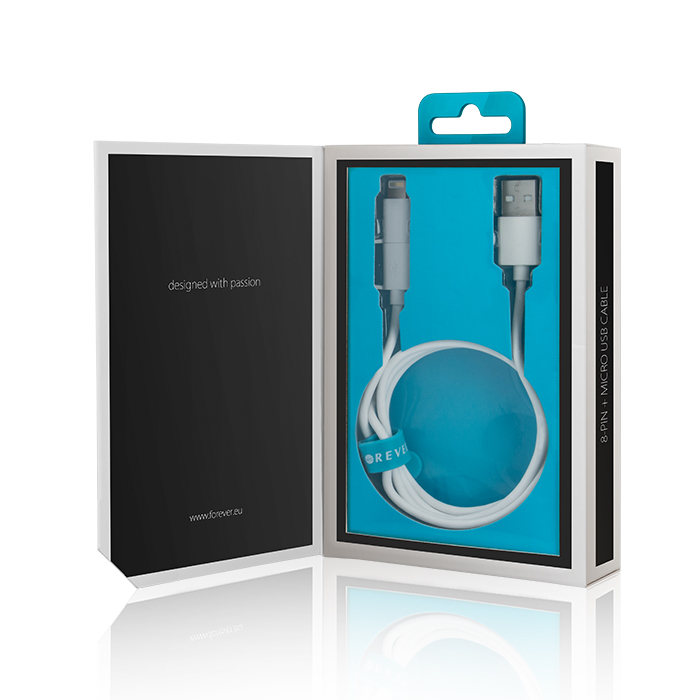 Kabel MFi Forever Lightning + Micro USB / 3