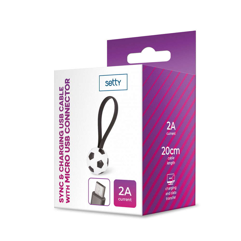 Kabel micro USB Football czarny / 2
