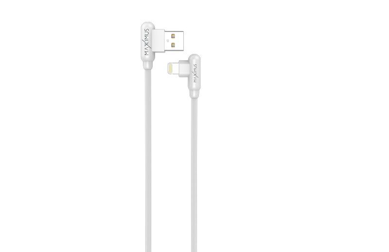 KABEL MX CORNER FAST CHARGE LIGHTNING 2.4A / 1m, WHITE / BIA�Y, K�TOWY