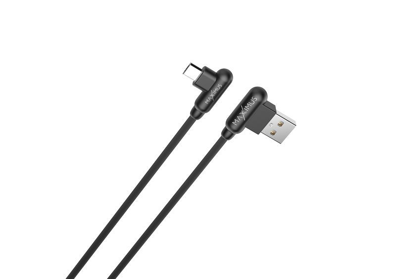 KABEL MX CORNER FAST CHARGE MICRO USB 2.4A / 1m, BLACK / CZARNY, K�TOWY / 2