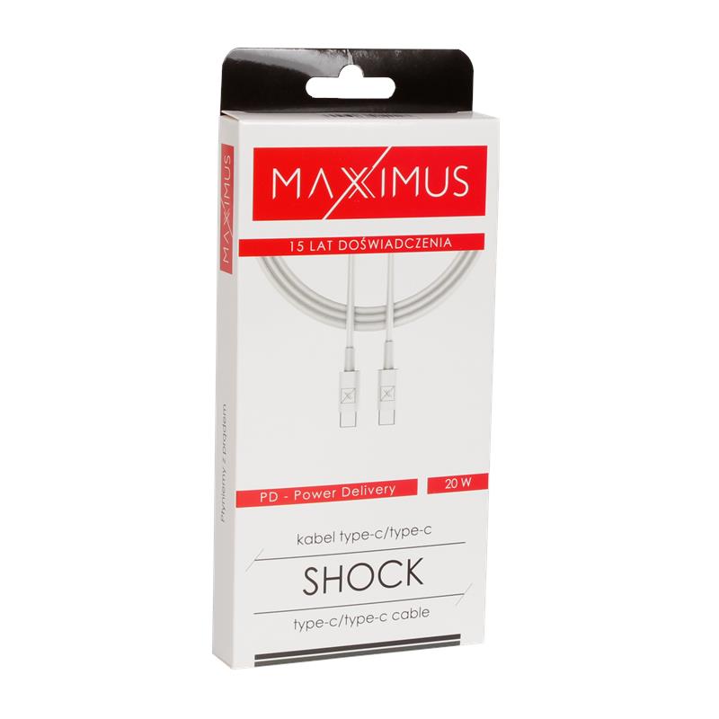 KABEL MX SHOCK 20W PD Type-C - Type-C WHITE/BIA�Y / 3