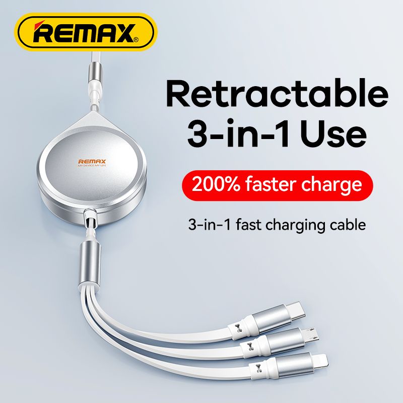 KABEL REMAX DRIP SERIES 15W 3w1 USB-C/MICRO/LIGHTNING RC-C018 SILVER / 2
