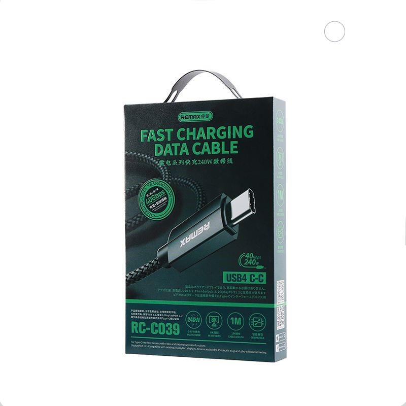 KABEL REMAX LADON SERIES 240W RC-C039 USB 4.0 USB-C/USB-C 1M BLACK / 3