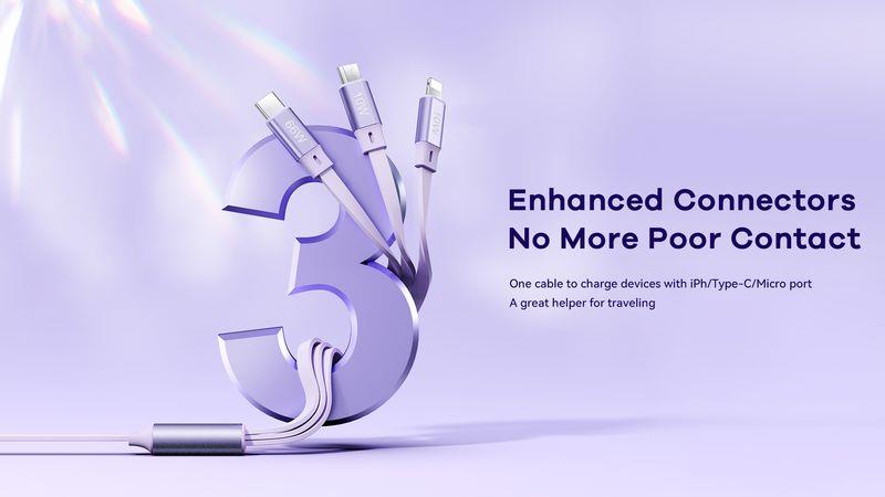 KABEL REMAX LINON SERIES 66W 3w1 USB-C/MICRO/LIGHTNING RC-C029 PURPLE / 3