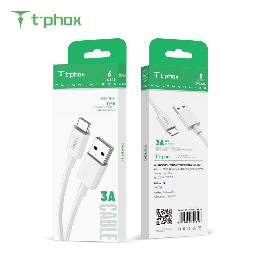 KABEL T-PHOX EXCEED USB-C WHITE 1M / 5