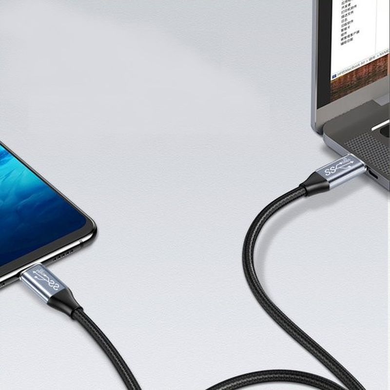 KABEL T-PHOX FENCING USB-C/USB-C 20V/5A(100W)/USB3,1/10Gbps/4K/1M BLACK / 4