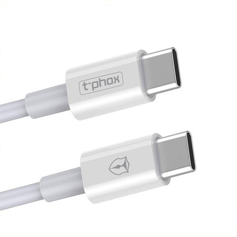 KABEL T-PHOX GLARY LITE SERIES 3A 1M USB-C/USB-C WHITE / 2