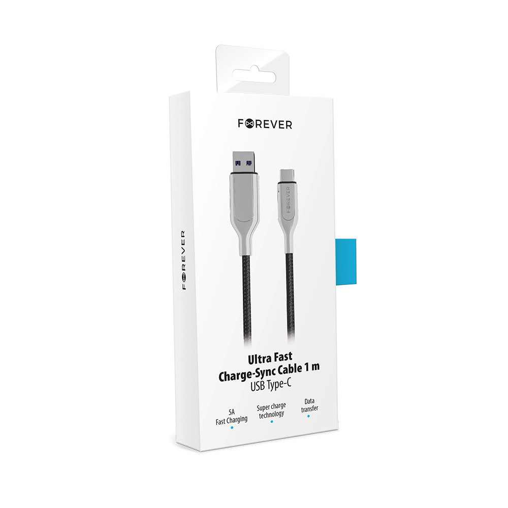 Kabel typ-C 5A 1m czarny Core / 4