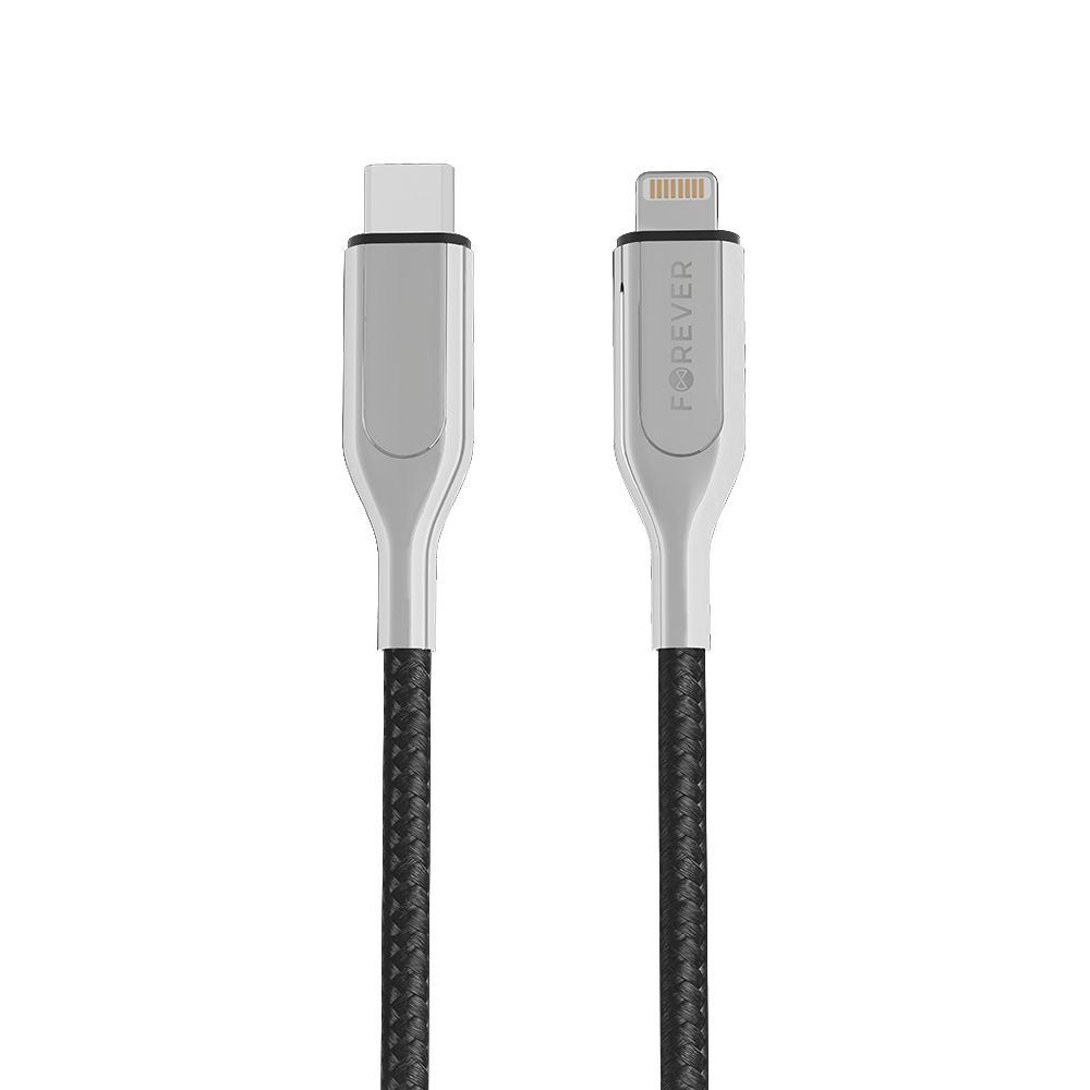 Kabel typ-C/lightning MFI PD 2,4A 1,5m czarny Core