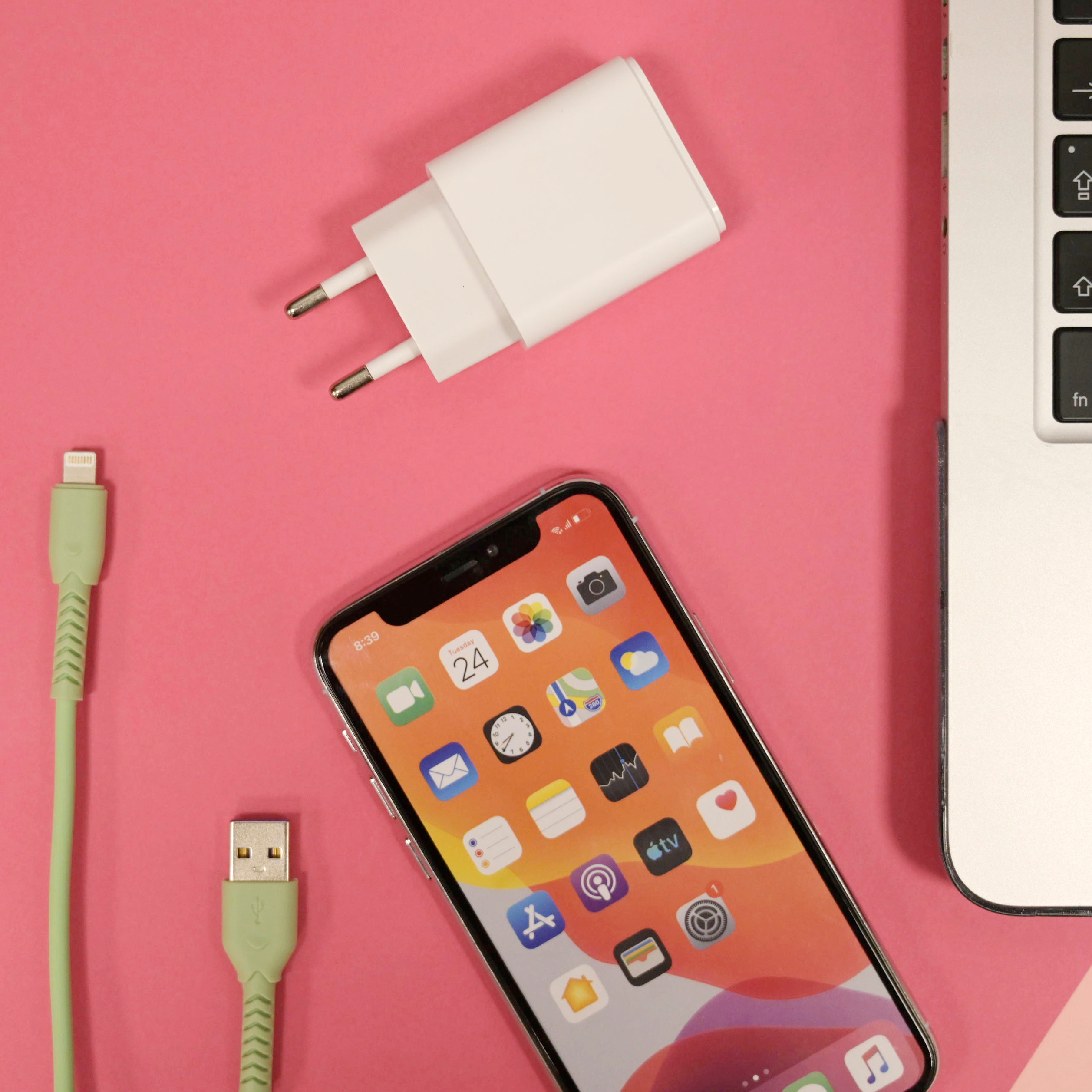 Kabel USB - USB-C do szybkiego �adowania telefonu 3A Maxlife 1m zielony Oppo Reno 13FS 5G / 2