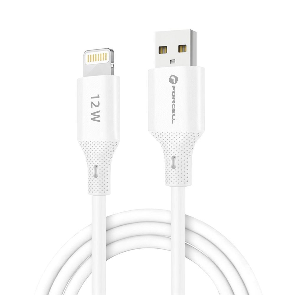 Kabel USB-A do Lightning Forcell 1m do samochodu Apple CarPlay biały Apple iPhone 8 Kabel USB-A do Lightning Forcell 1m do samochodu Apple CarPlay biały Apple iPhone 8