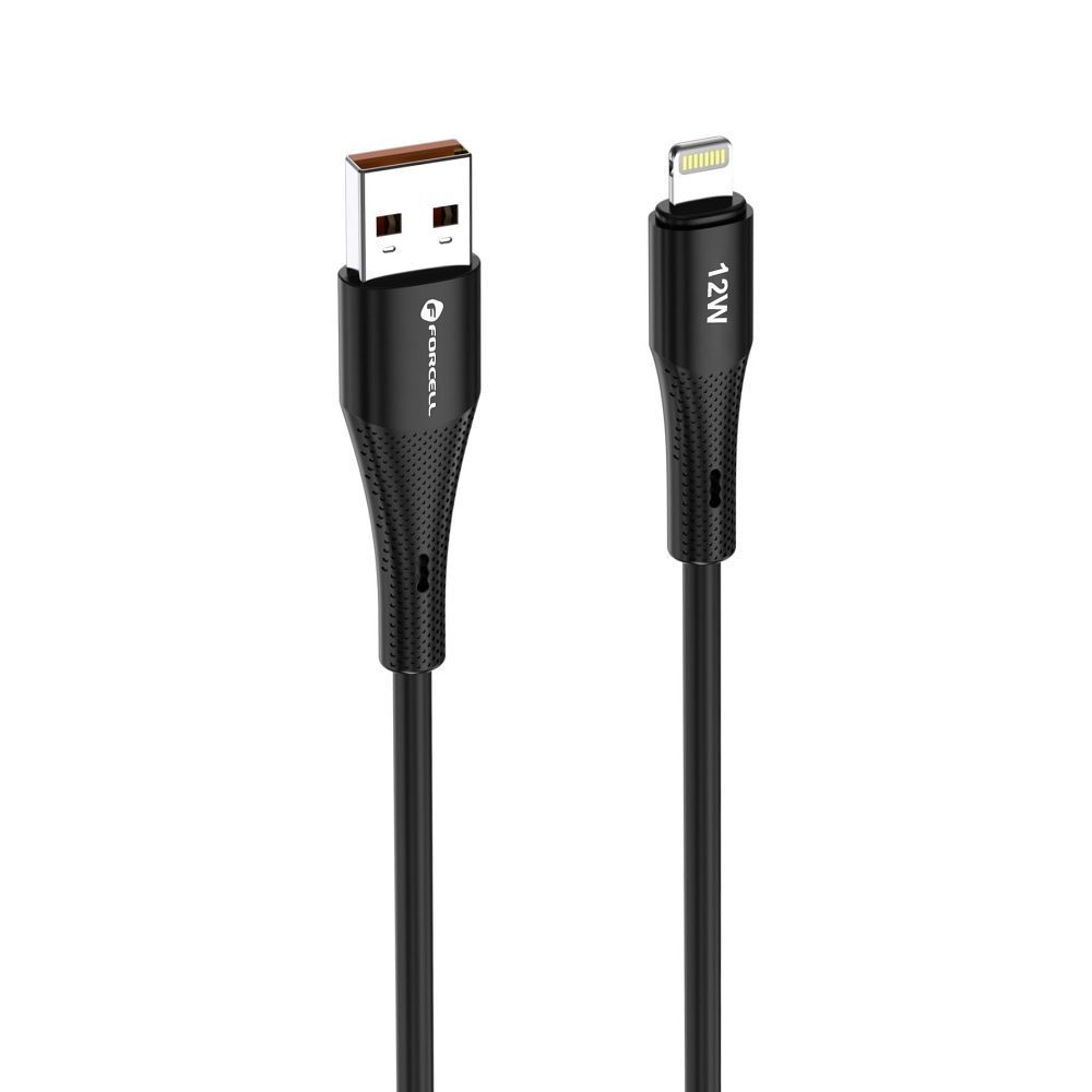 Kabel USB-A do Lightning Forcell 1m do samochodu Apple CarPlay czarny Apple Iphone 7+ / 3