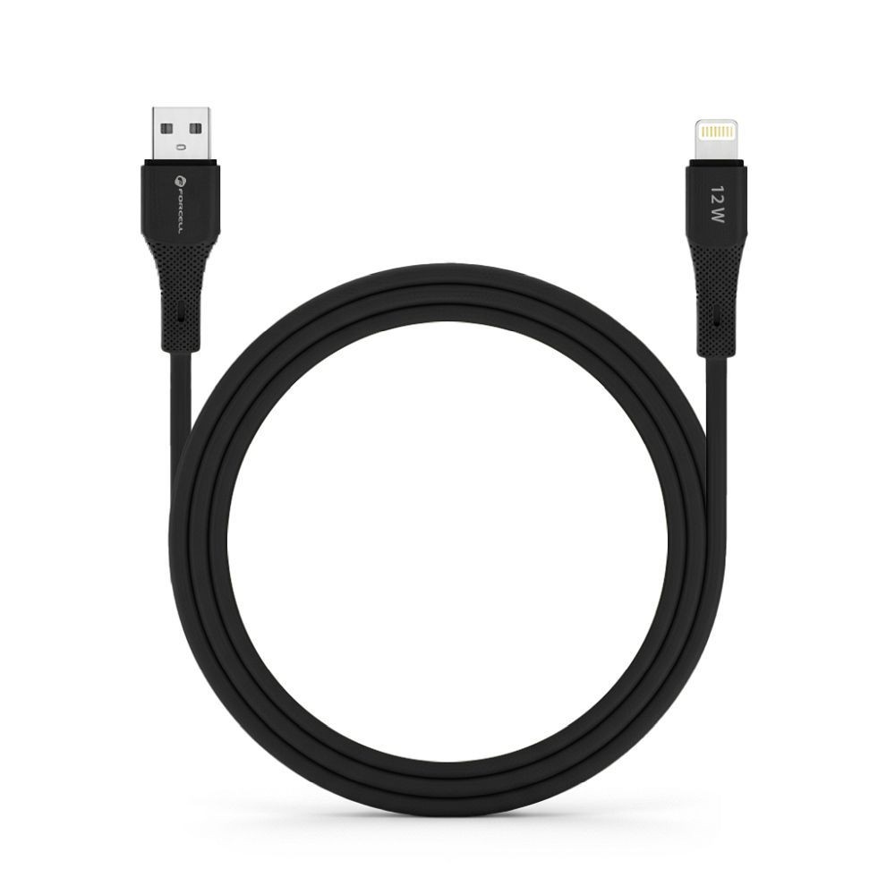 Kabel USB-A do Lightning Forcell 1m do samochodu Apple CarPlay czarny Apple Iphone 7+ / 4