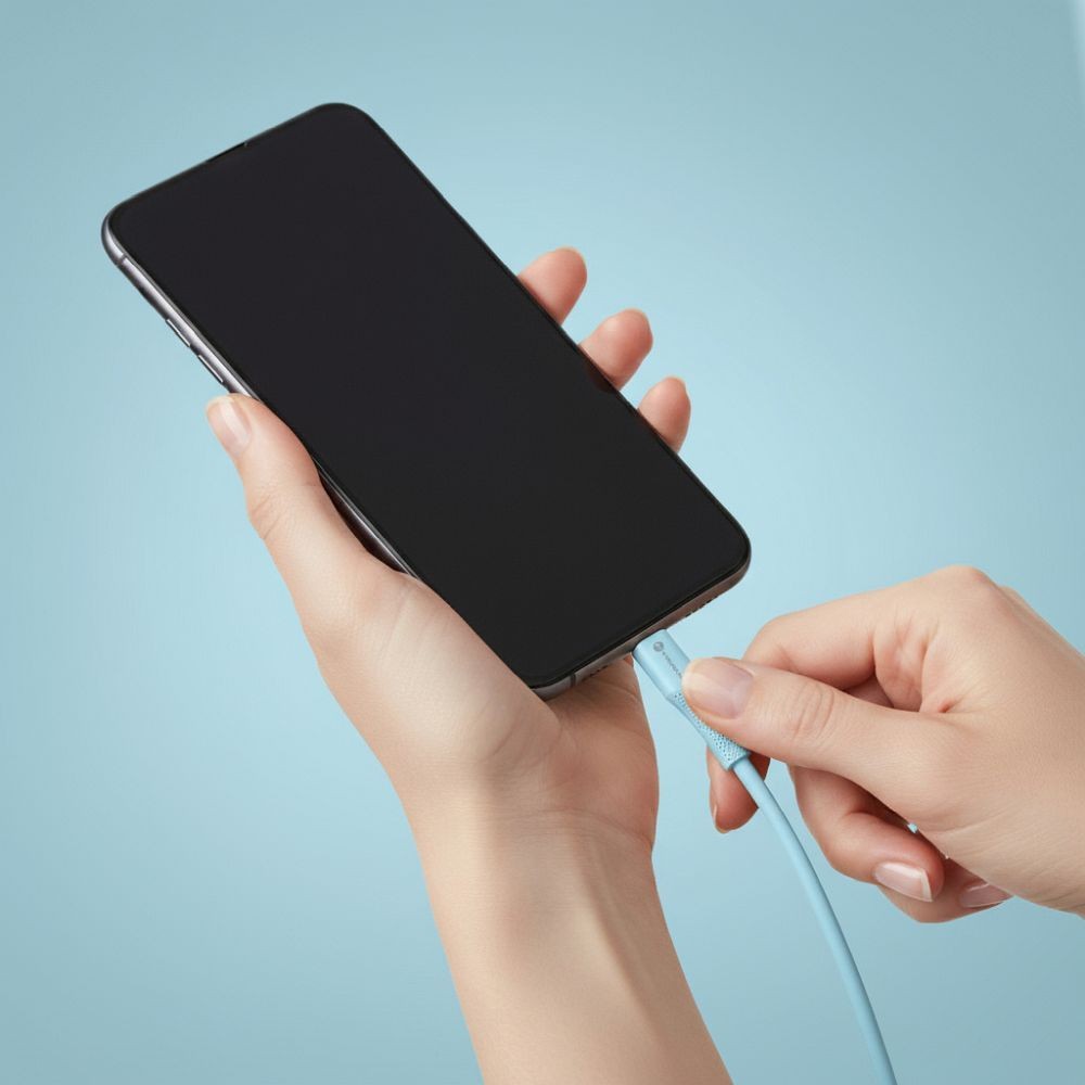 Kabel USB-A do Lightning Forcell 1m do samochodu Apple CarPlay niebieski Apple iPhone 14 Pro / 8