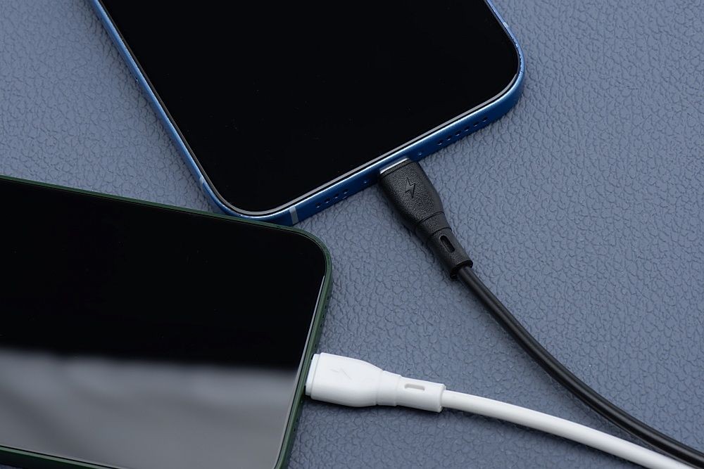 Kabel USB-C 1m 100cm 60W szybkie �adowanie czarny Alcatel 3L 2021 / 6