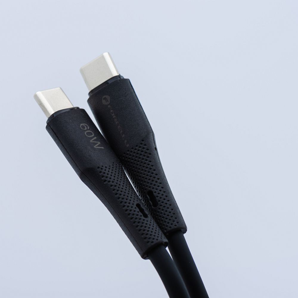 Kabel USB-C USB-C 1m Forcell silikonowy QC4.0 PD czarny / 4