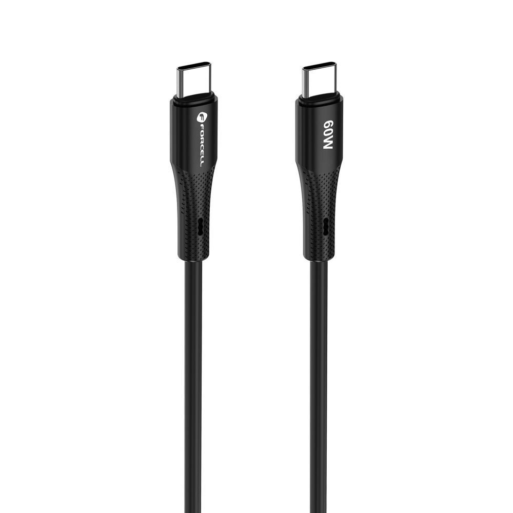 Kabel USB-C USB-C 1m Forcell silikonowy QC4.0 PD czarny / 5