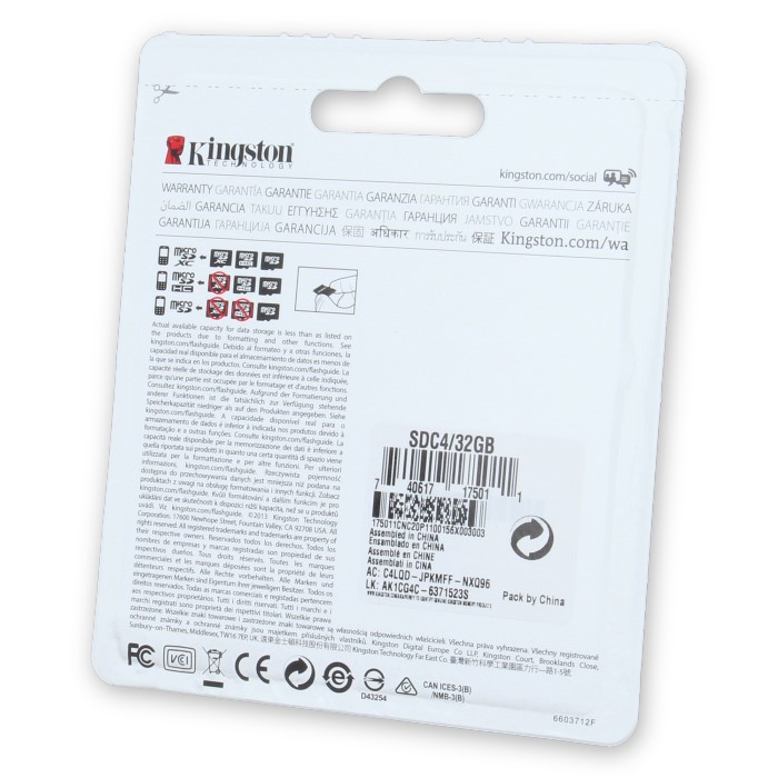 Karta pamici Kingston microSDHC 32 GB z adapterem / 2