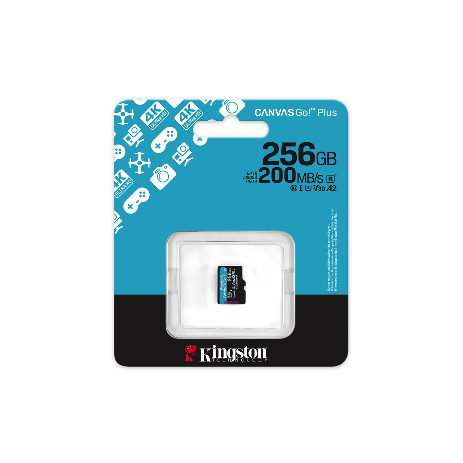 Kingston karta pami�ci 256GB microSDXC Canvas Go Plus Gen4 200MB/s A2 U3 V30 / 3