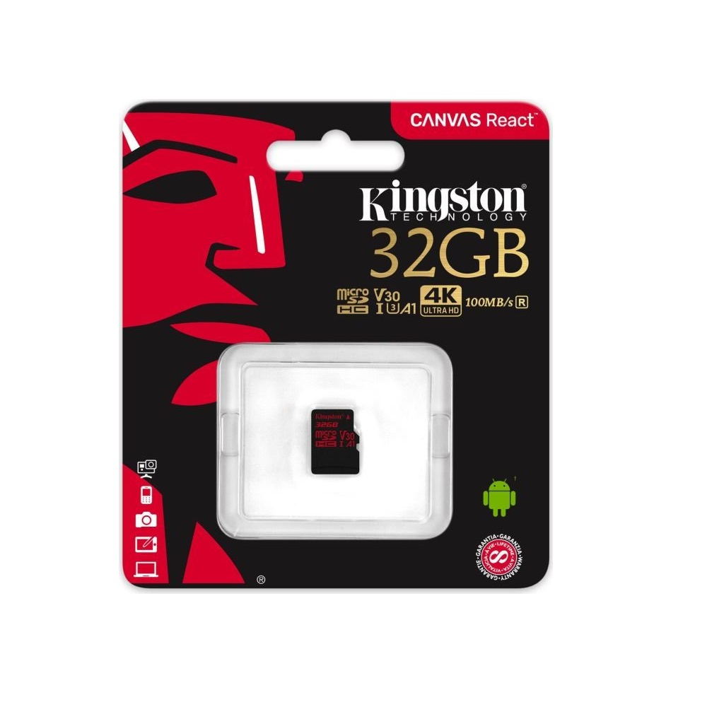 Kingston karta pami�ci microSDHC Canvas React (32GB | class 10 | UHS-I | 100 MB/s) / 2