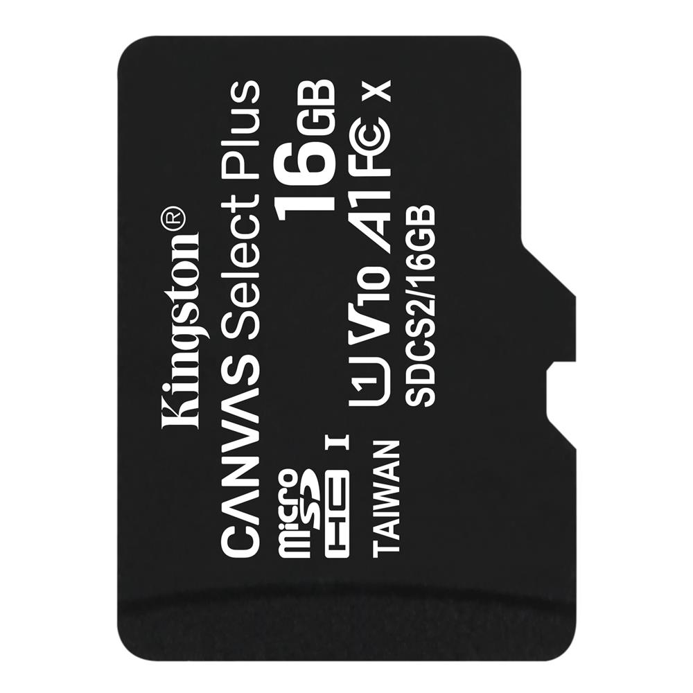 Kingston karta pamici microSDHC Canvas Select Plus (16GB | class 10 | UHS-I | 100 MB/s)