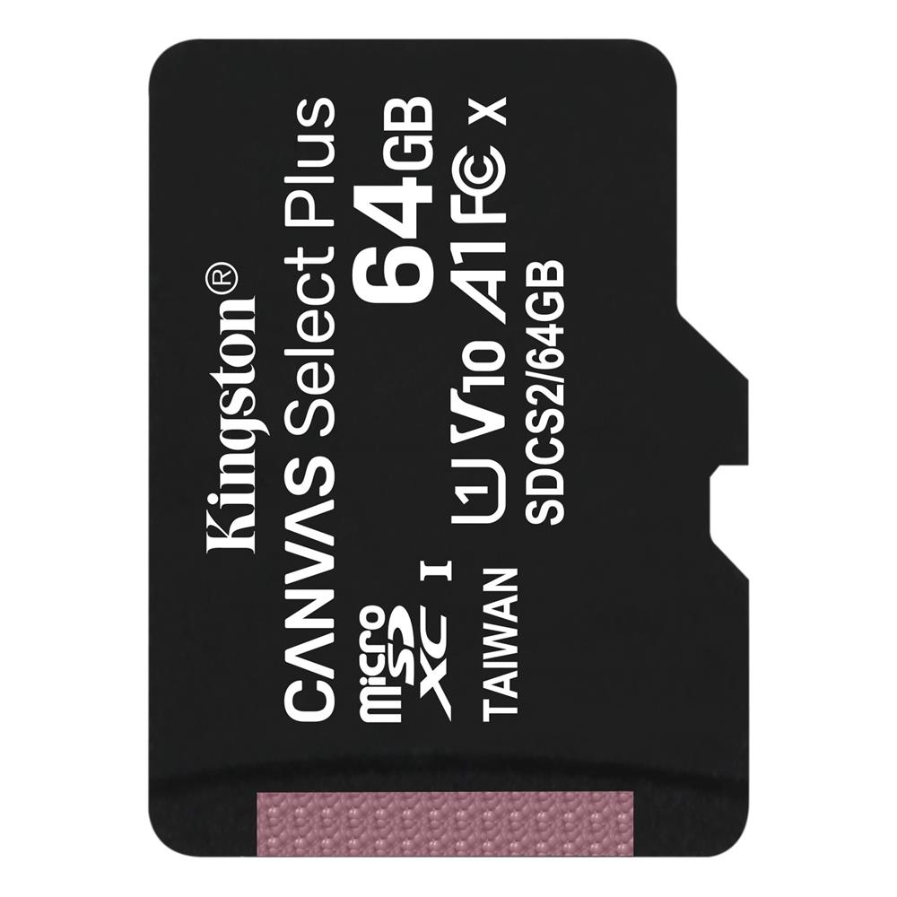 Kingston karta pamici microSDHC Canvas Select Plus (64GB | class 10 | UHS-I | 100 MB/s)