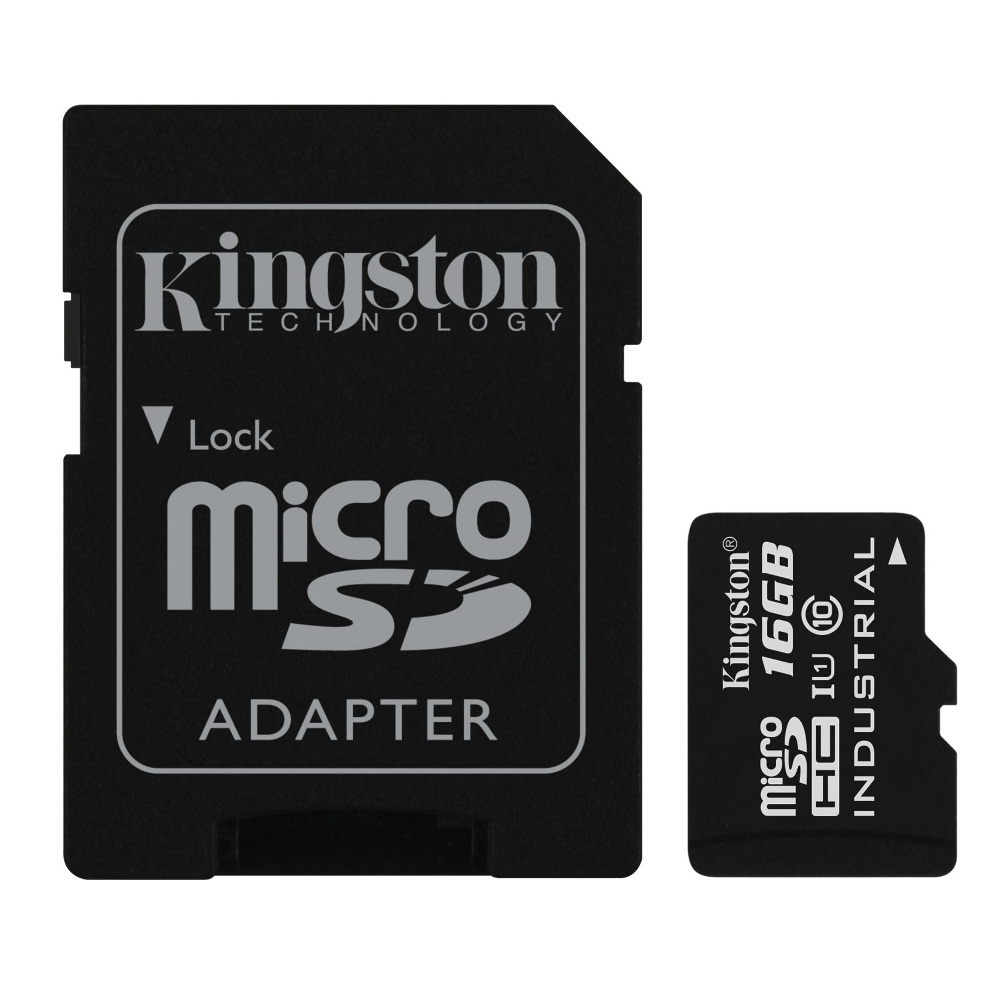 Kingston karta pamici microSDHC Industrial (16GB | class 10 | UHS-I | 90 MB/s) + adapter