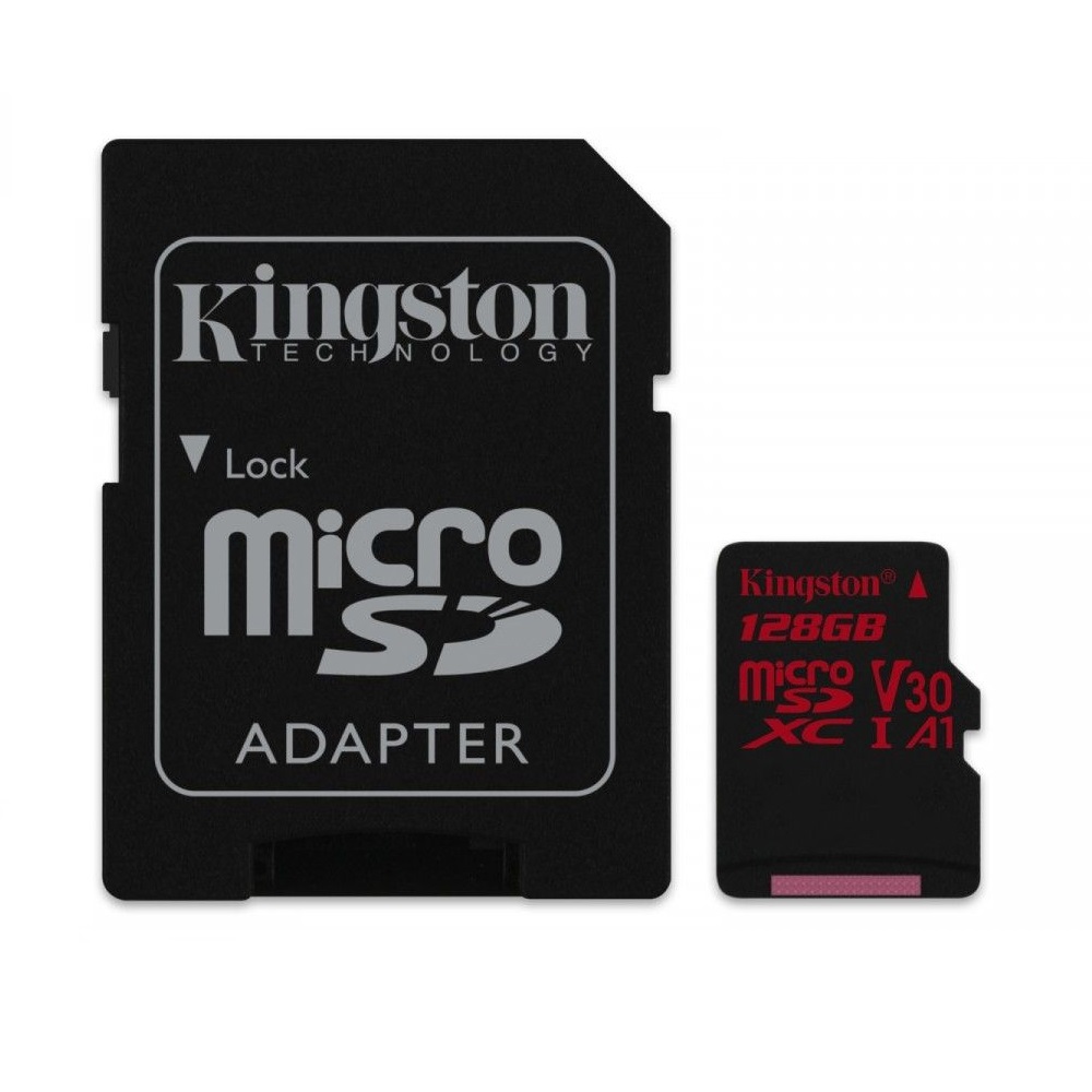 Kingston karta pamici microSDXC Canvas React (128GB | class 10 | UHS-I | 100 MB/s) + adapter