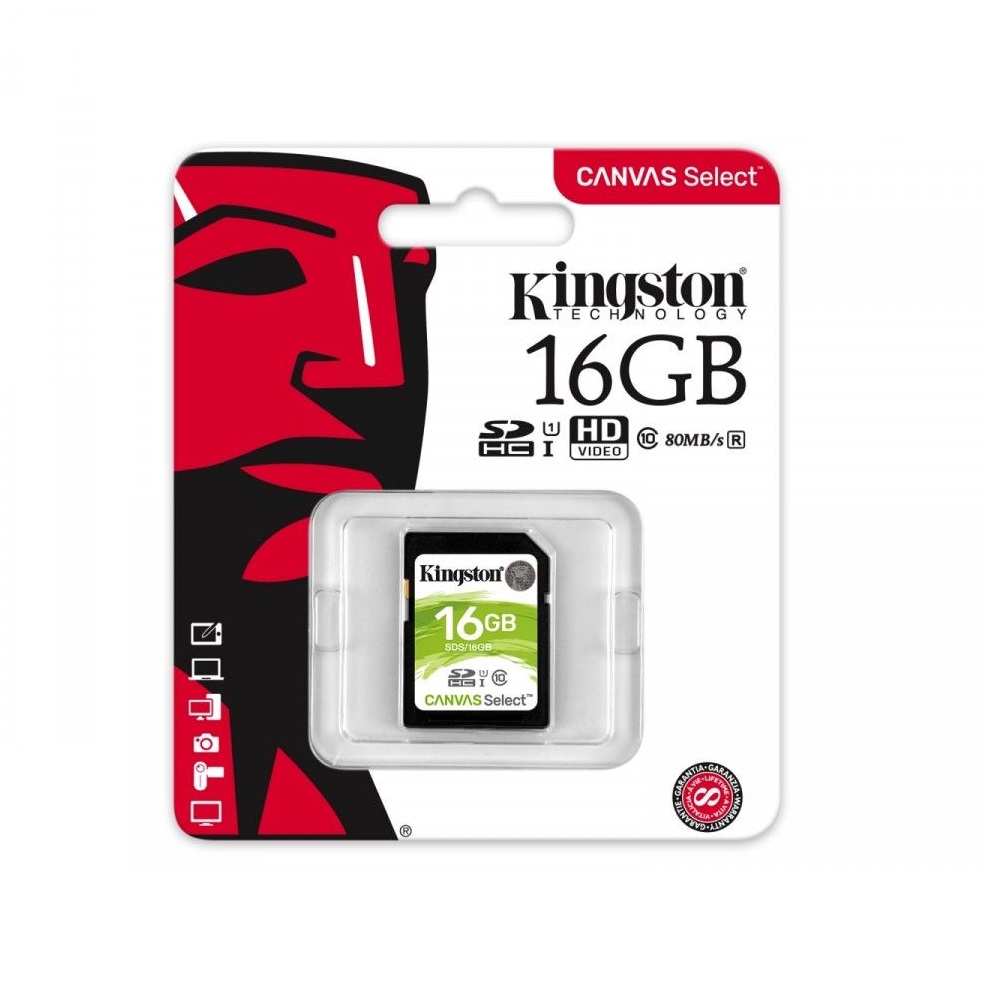 Kingston karta pami�ci SDHC Canvas Select (16GB | class 10 | UHS-I | 80 MB/s) / 2