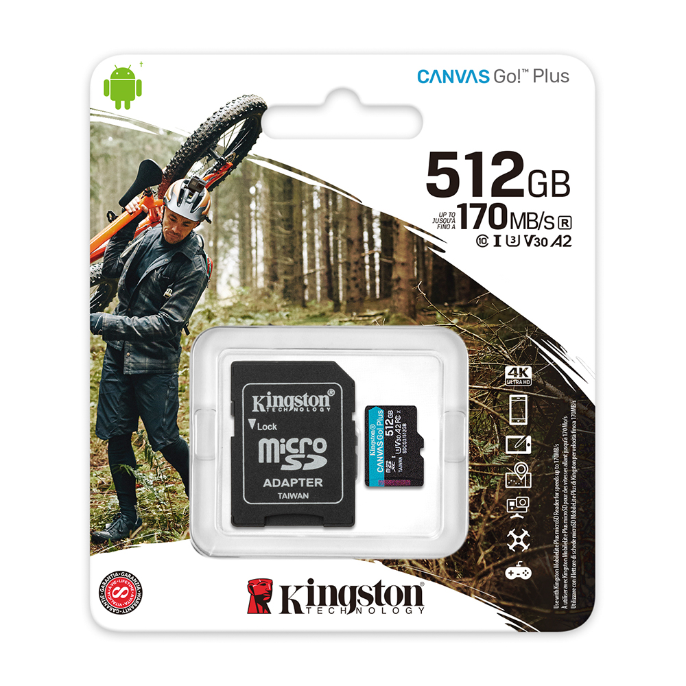 Kingston karta pamici SDXC Canvas Go! Plus (512GB | class 10 | UHS-I | 170 MB/s) + adapter / 2