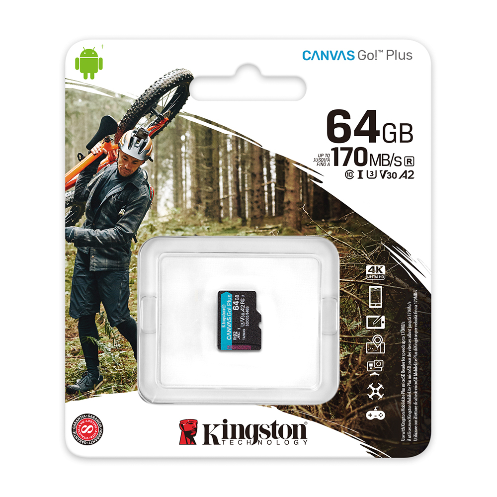 Kingston karta pami�ci SDXC Canvas Go! Plus (64GB | class 10 | UHS-I | 170 MB/s) / 3