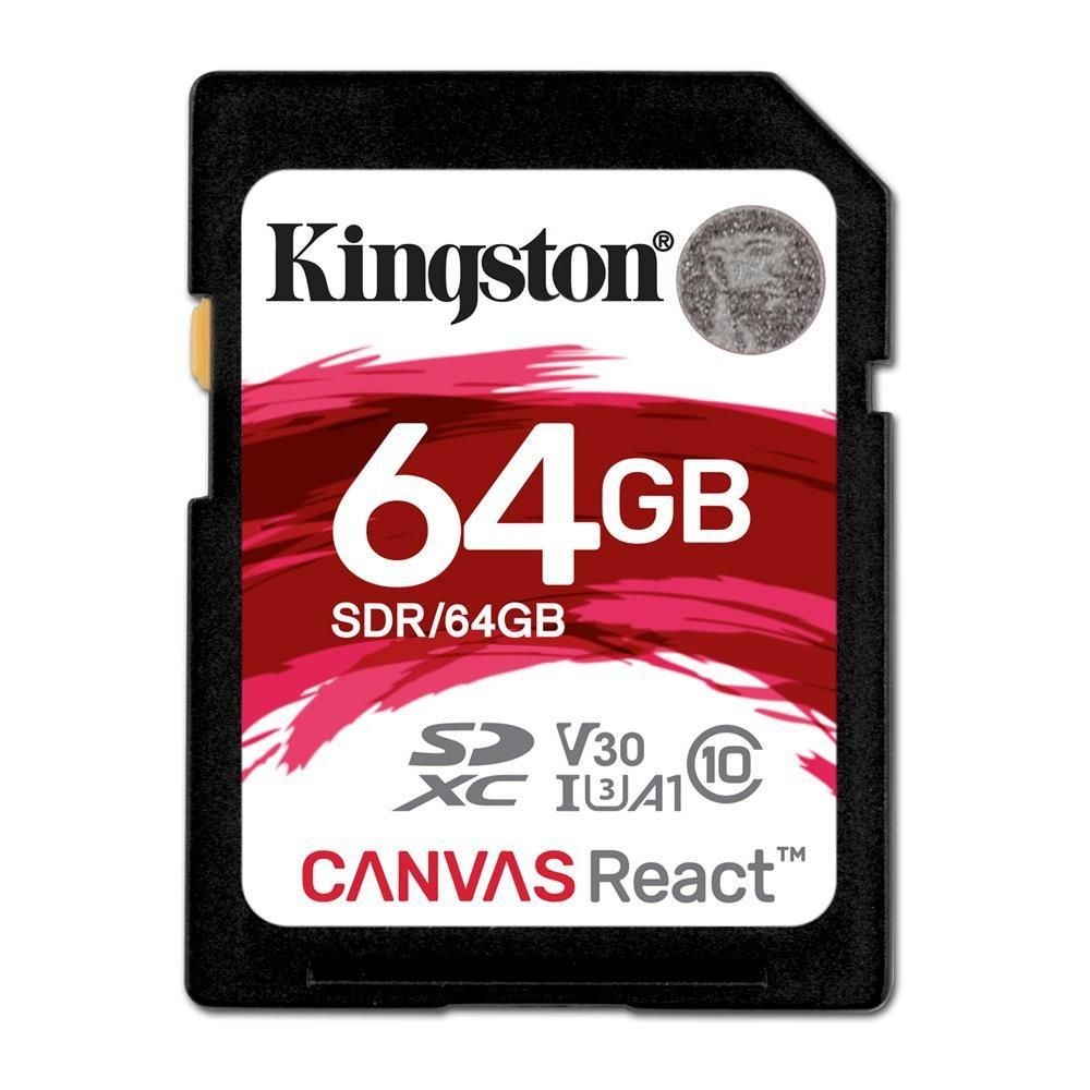 Kingston karta pami�ci SDXC Canvas React (64GB | class 10 | UHS-I | 100 MB/s)