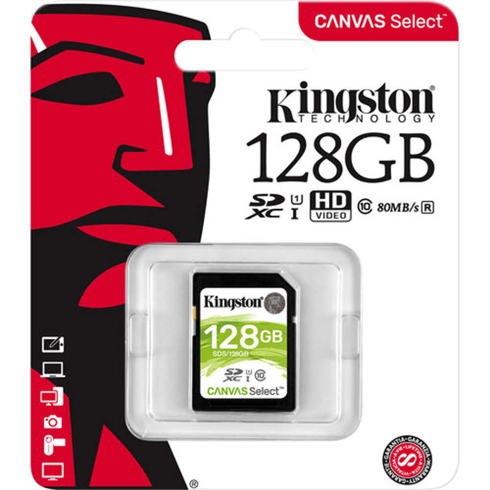 Kingston karta pami�ci SDXC Canvas Select (128GB | class 10 | UHS-I | 80 MB/s)