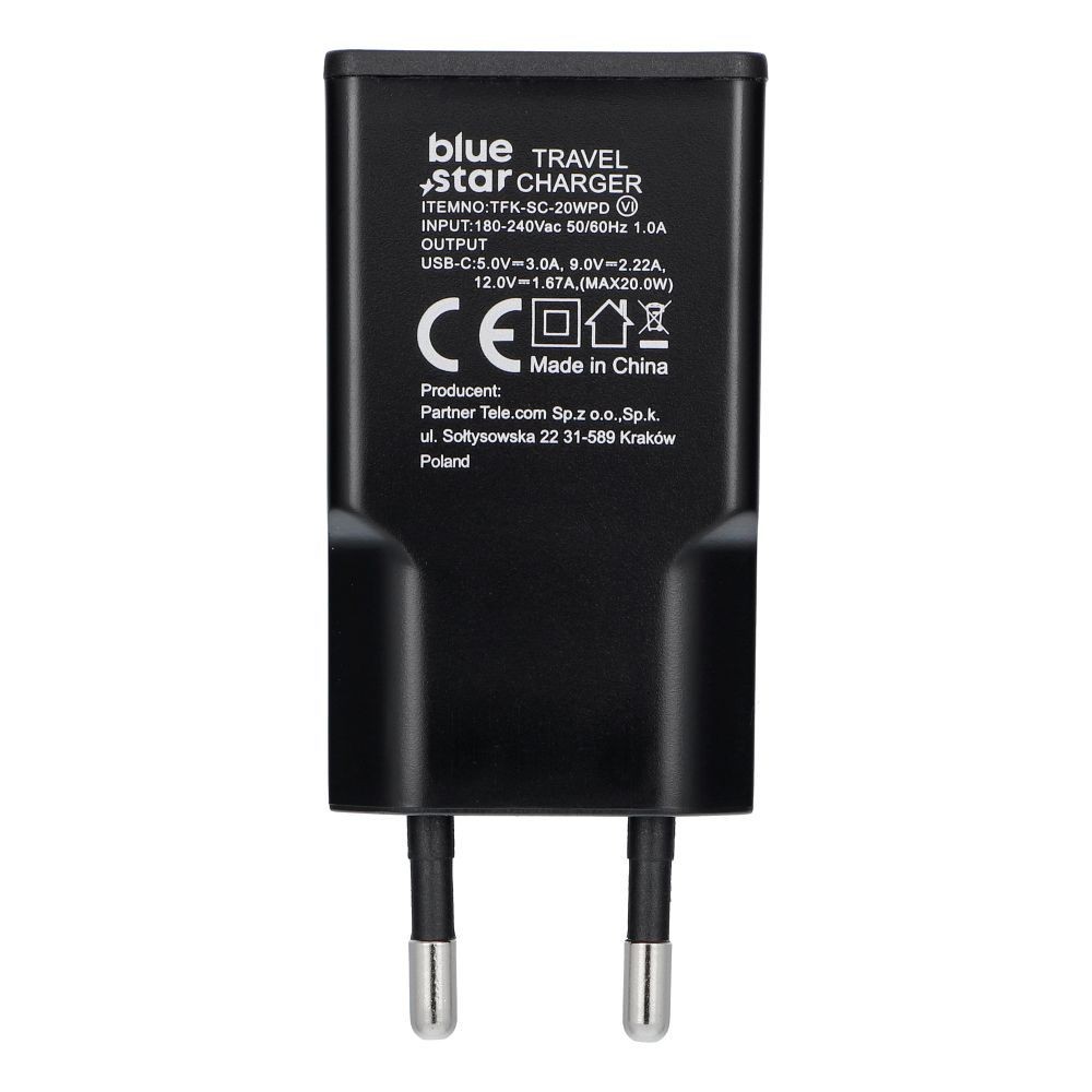 �adowarka Blue Star Slim GaN 20W USB-C QC4.0 czarna Samsung Galaxy A52S 5G / 6