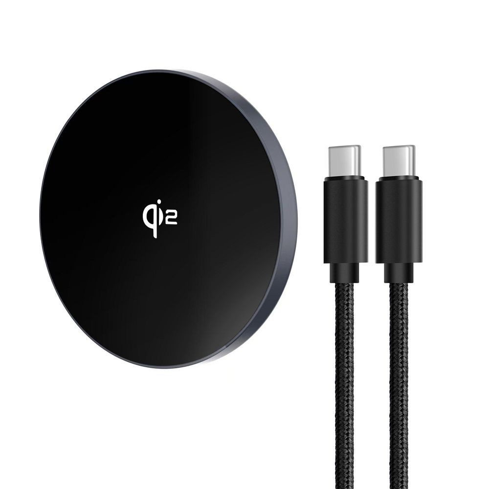 Szybka �adowarka indukcyjna bezprzewodowa Qi2 15W  USB-C srebrna z MagSafe Apple iPhone 11 6,1 cali / 3