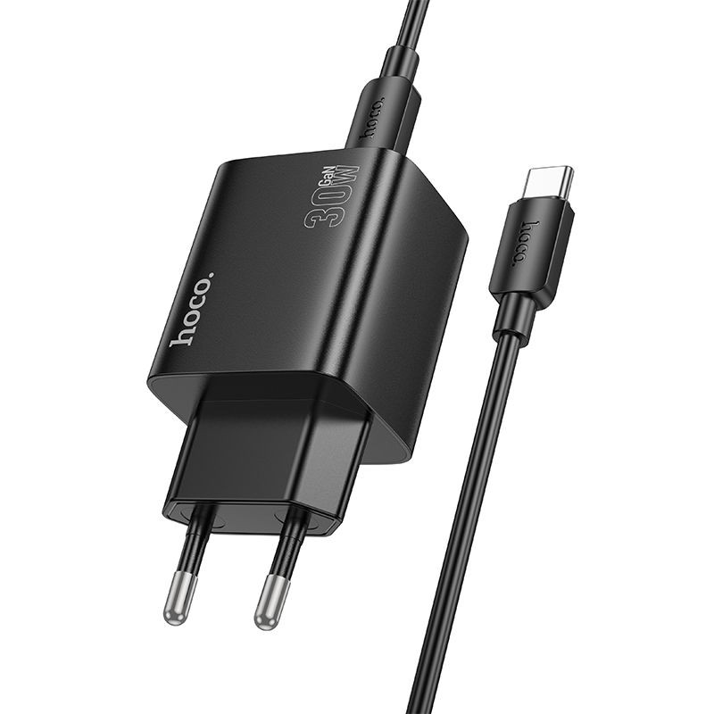�adowarka Hoco N56 30W 2xUSB-C 2xUSB-A z kablem 1m USB-C czarna Huawei Enjoy 60 Pro / 2