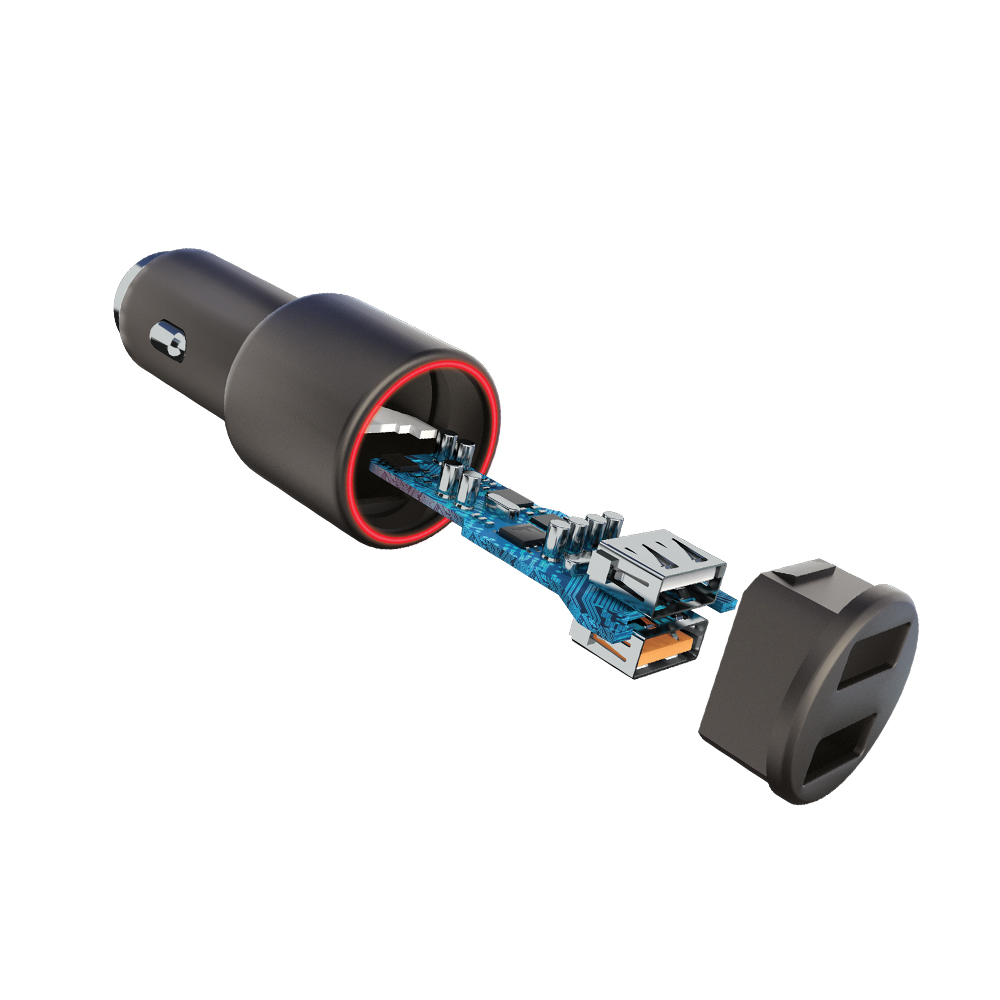 �adowarka samochodowa Forever 2x QC3.0+2,4A (30W) szara Core / 2