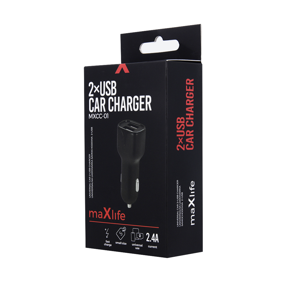 �adowarka samochodowa Maxlife MXCC-01 2xUSB Fast Charge 2.4A / 2