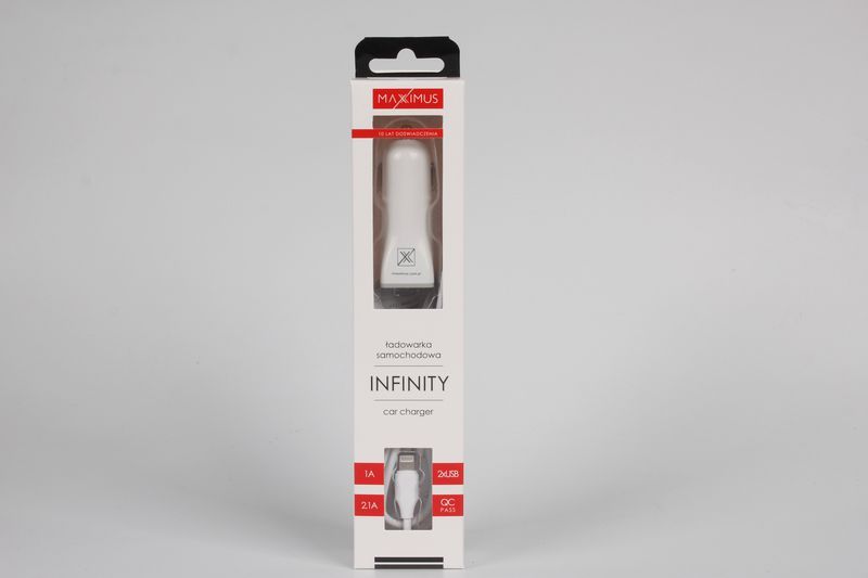 �adowarka samochodowa Maxximus Infinity 2.1A Lightning, 2xUSB / 5