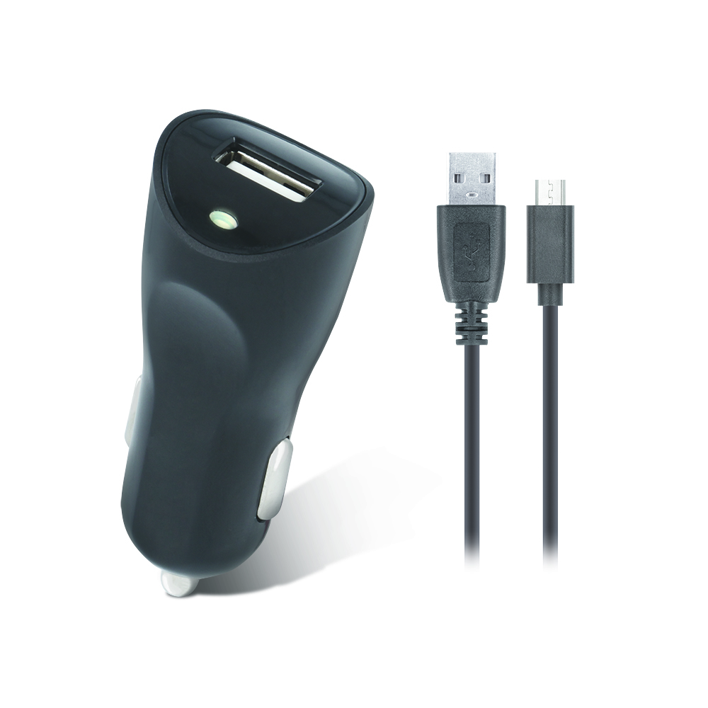 �adowarka samochodowa SETTY USB 1A + kabel micro USB czarna / 2