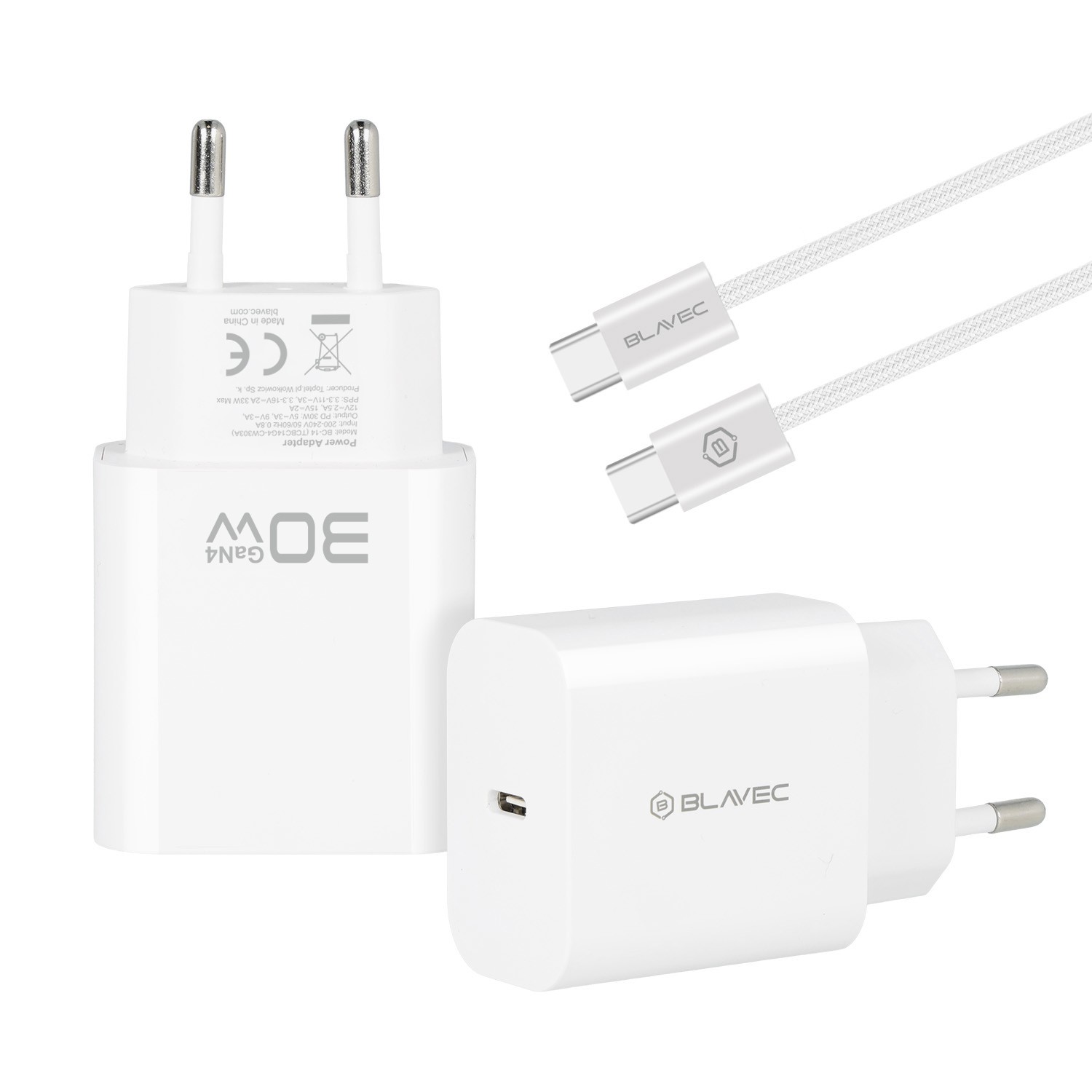 Ładowarka sieciowa Blavec 30W GaN USB-C z kablem USB-C biała Realme Narzo 20a Ładowarka sieciowa Blavec 30W GaN USB-C z kablem USB-C biała Realme Narzo 20a