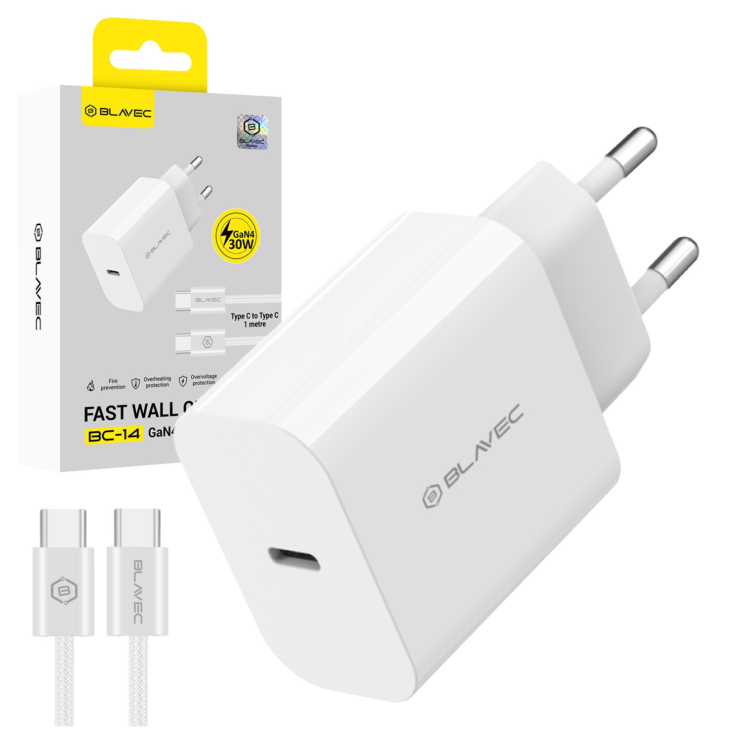 Ładowarka sieciowa Blavec 30W GaN USB-C z kablem USB-C biała Realme Narzo 20a / 2 Ładowarka sieciowa Blavec 30W GaN USB-C z kablem USB-C biała Realme Narzo 20a / 2