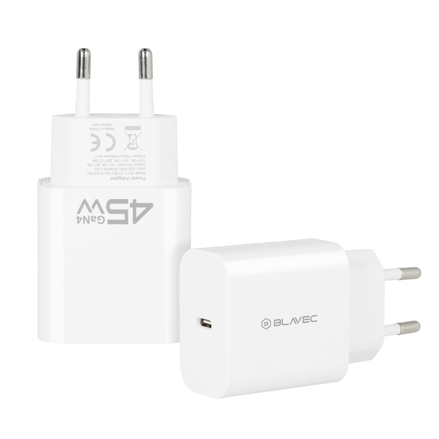 Ładowarka sieciowa GaN4 45W Blavec 2m biała Motorola Moto E22S / 5 Ładowarka sieciowa GaN4 45W Blavec 2m biała Motorola Moto E22S / 5