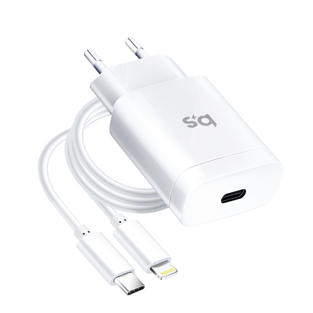 �adowarka sieciowa Blue Star USB C QC4.0 PD 3A 18W z kablem USB-C do Lightning TFK-TC-1099C bia�a
