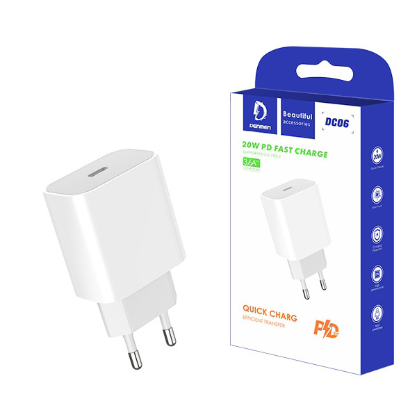 �adowarka Sieciowa Denmen DC06 20W Usb - C bia�a TTT